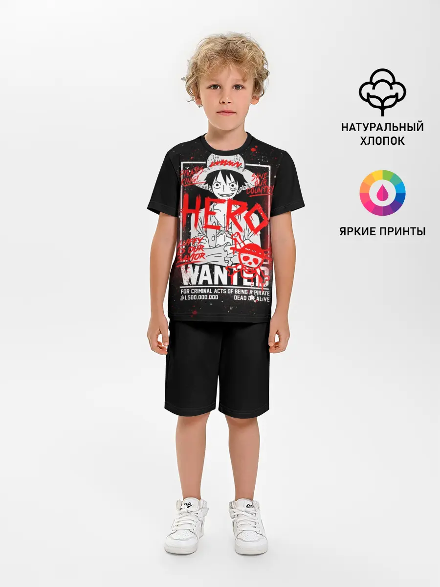 Детская пижама с шортами / One Piece: Разыскивается Манки Д Лаффи