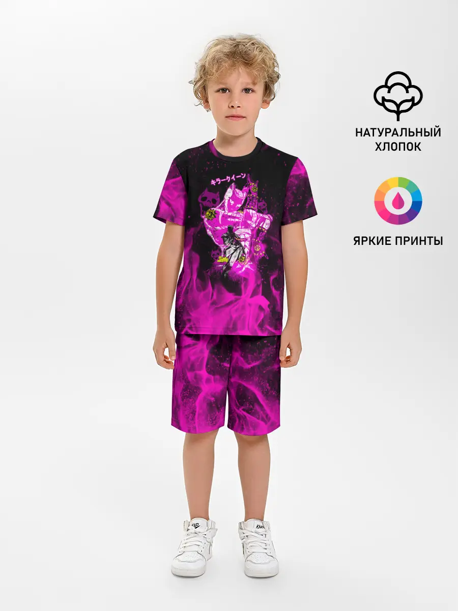 Детская пижама с шортами / KILLER QUEEN розовое пламя