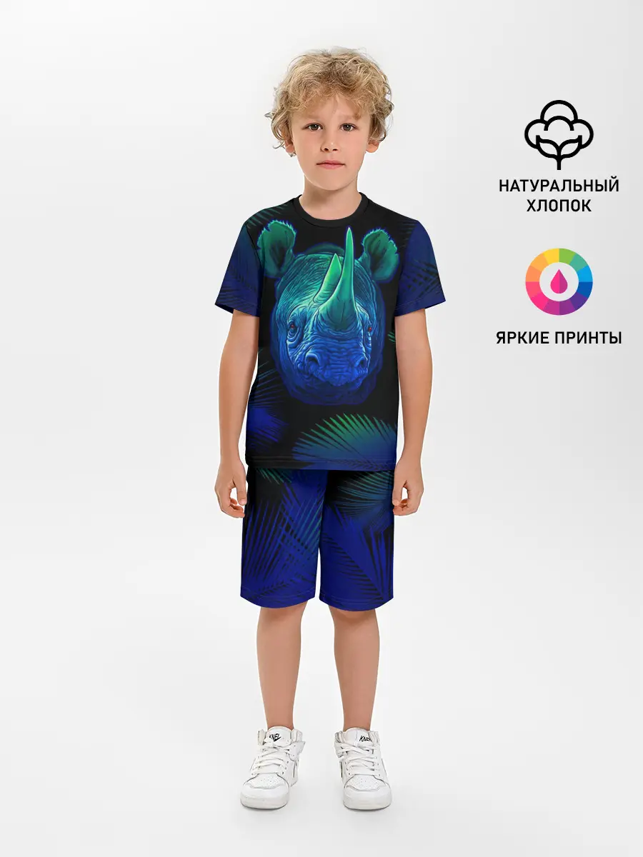 Детская пижама с шортами / Носорог