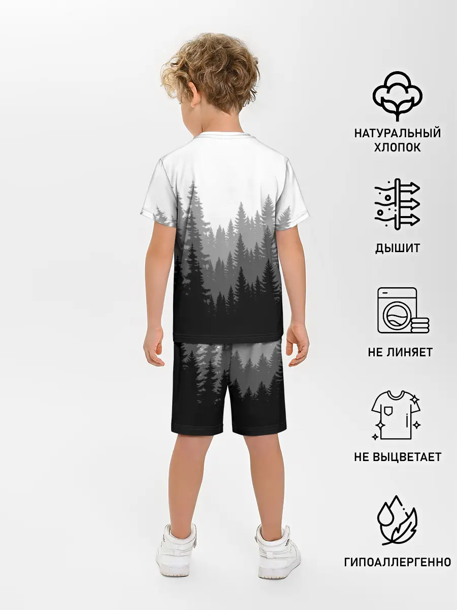 Детская пижама с шортами / Темный Лес
