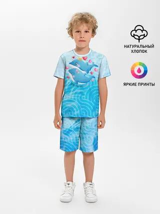 Детская пижама с шортами / Два дельфина