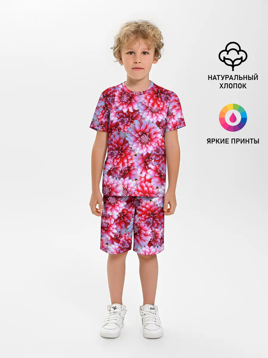 Детская пижама с шортами / Георгины