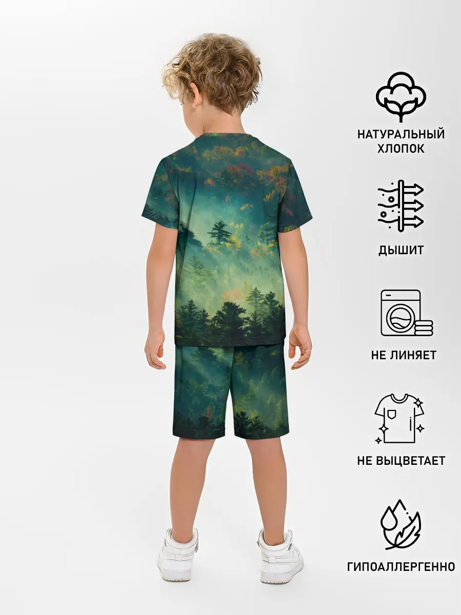 Детская пижама с шортами / ПРИРОДА МОЙ ХРАМ