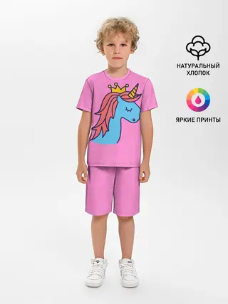 Детская пижама с шортами / Принцесса единорогов