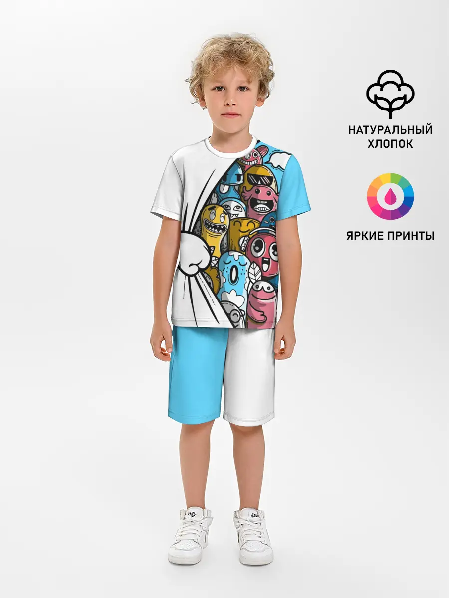 Детская пижама с шортами / Монстрики
