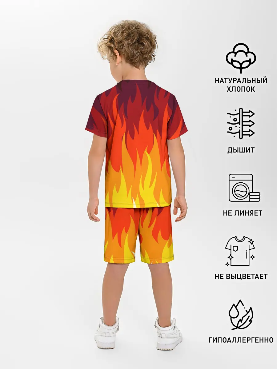 Детская пижама с шортами / Меха скелет | Steampunk Fire