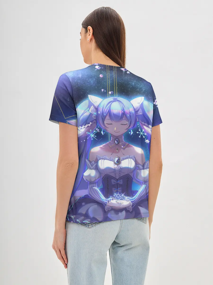 Женская базовая футболка / Хатцуне Мику медитирует