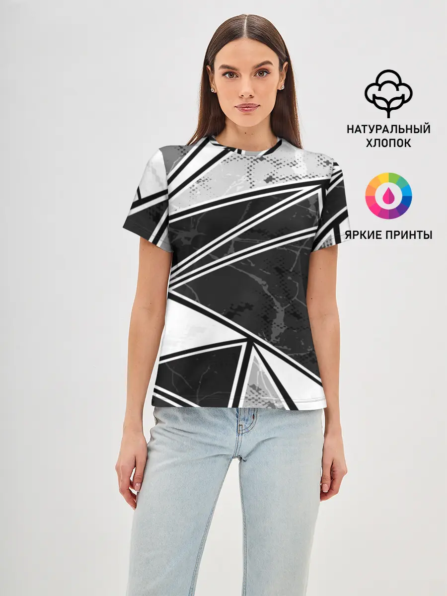 Женская базовая футболка / Спортивная геометрия