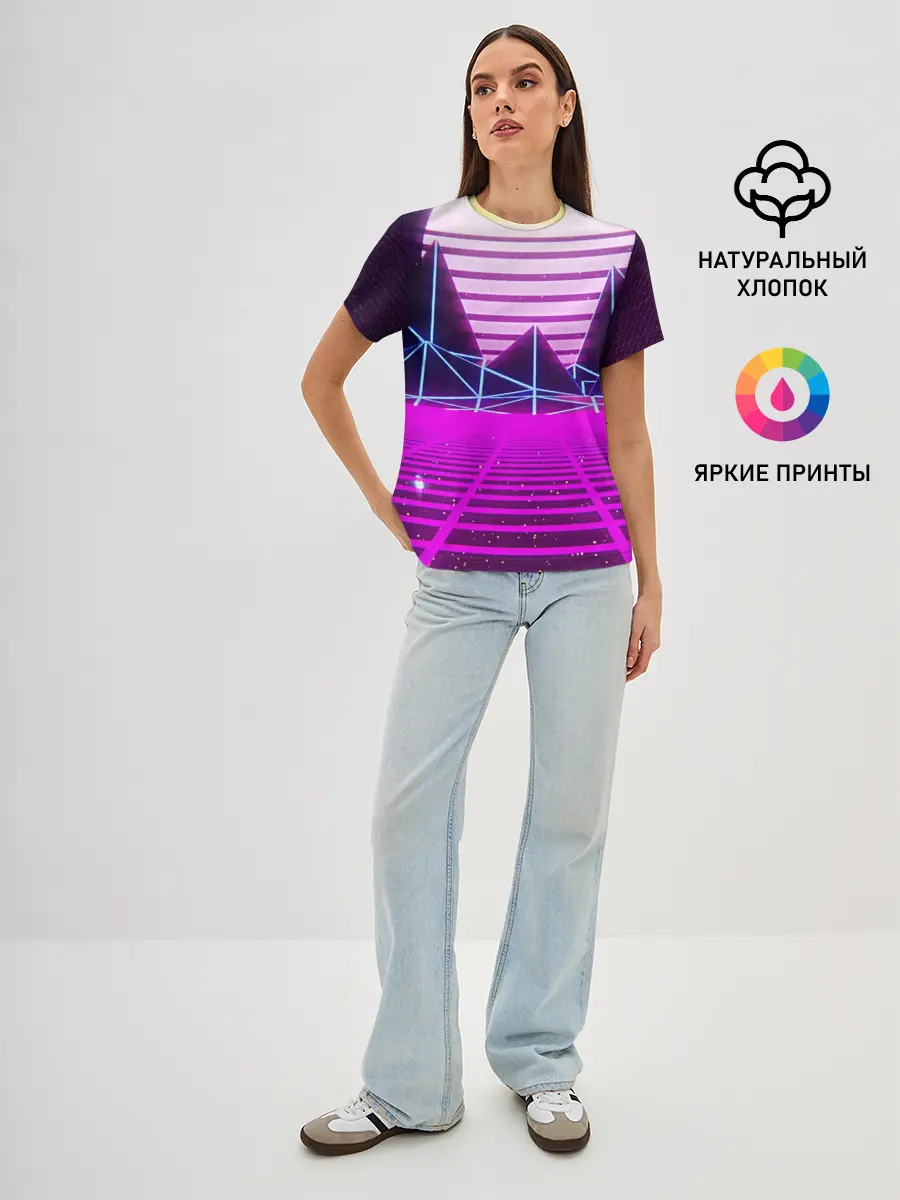 Женская базовая футболка / Synthwave