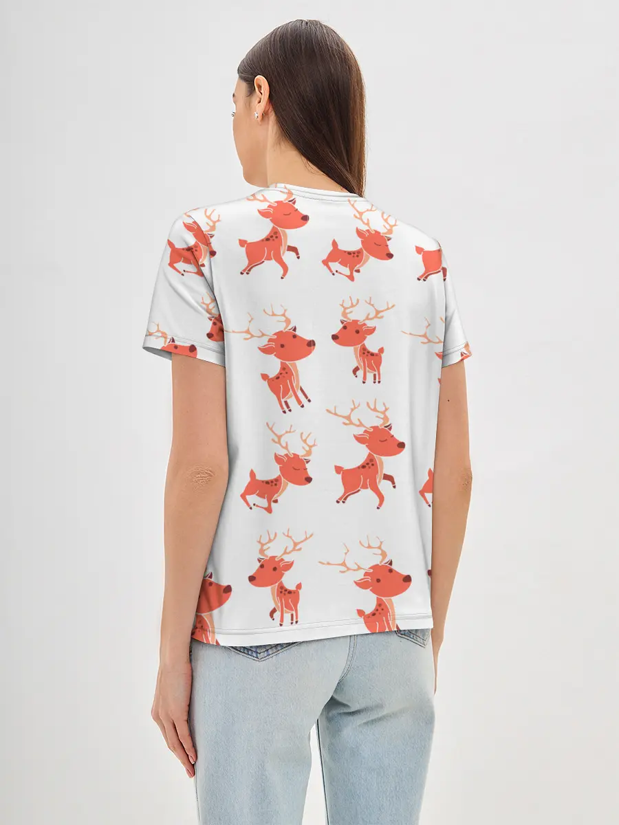 Женская базовая футболка / Милый олень