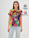Женская базовая футболка / Лев Artistic Art