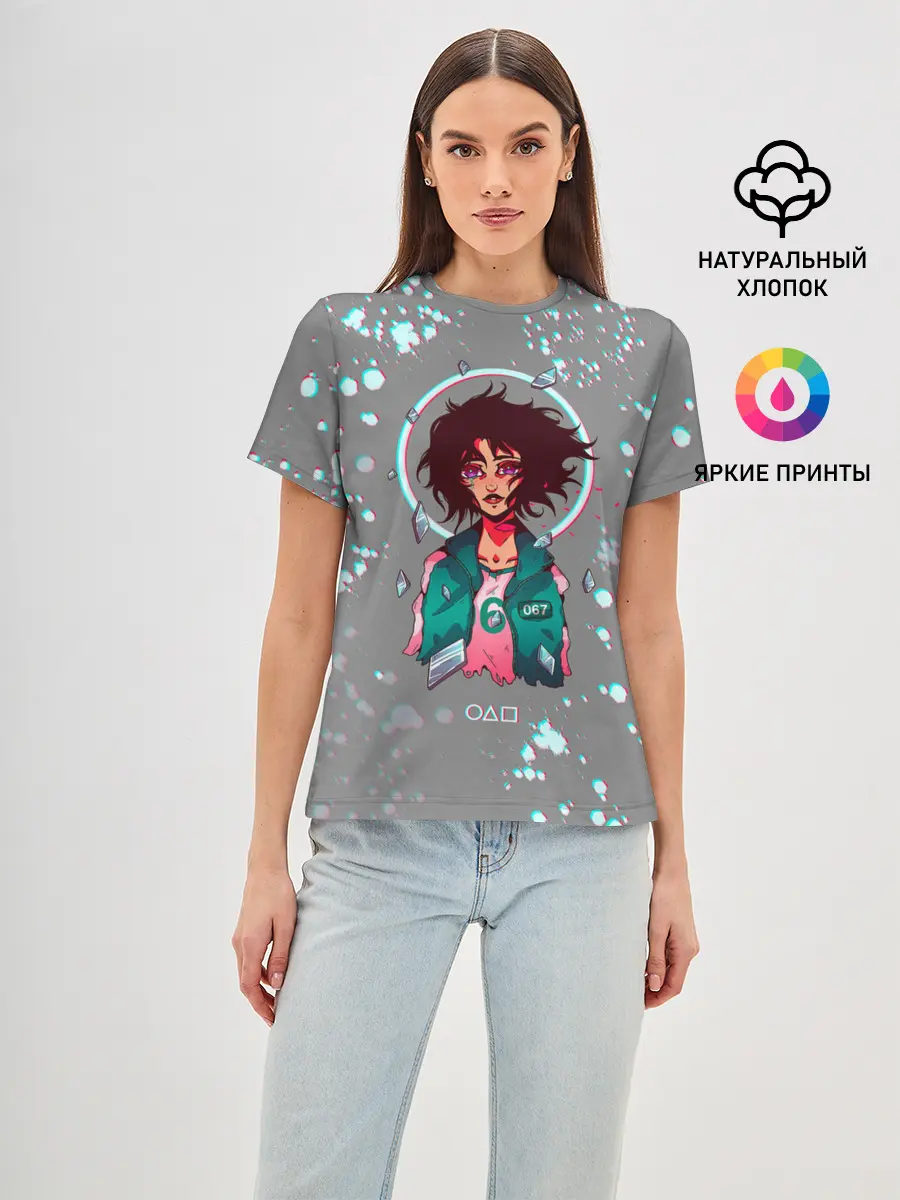 Женская базовая футболка / 067 | ГЛИТЧ