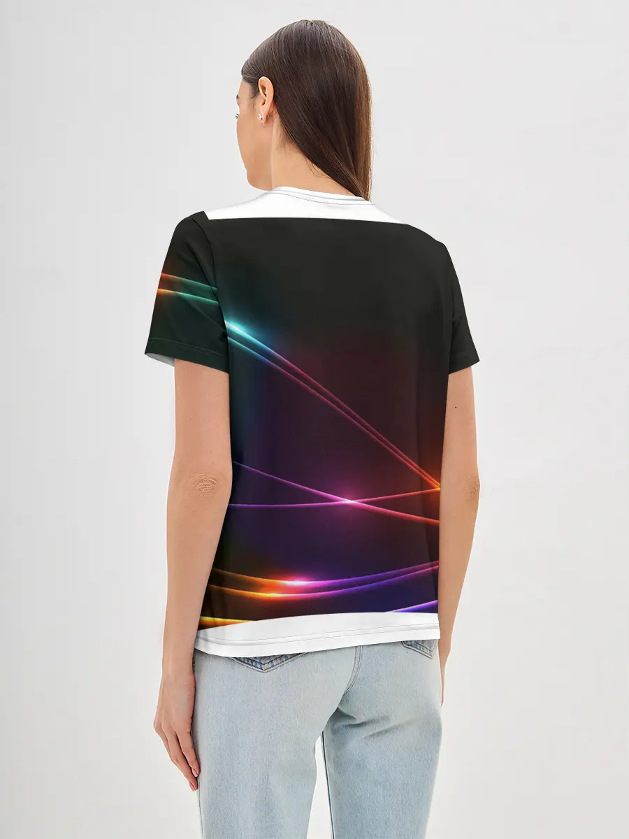 Женская базовая футболка / Неоновые Линии