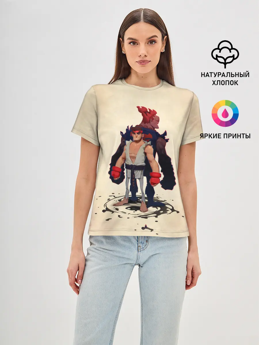 Женская базовая футболка / Рю и Акума