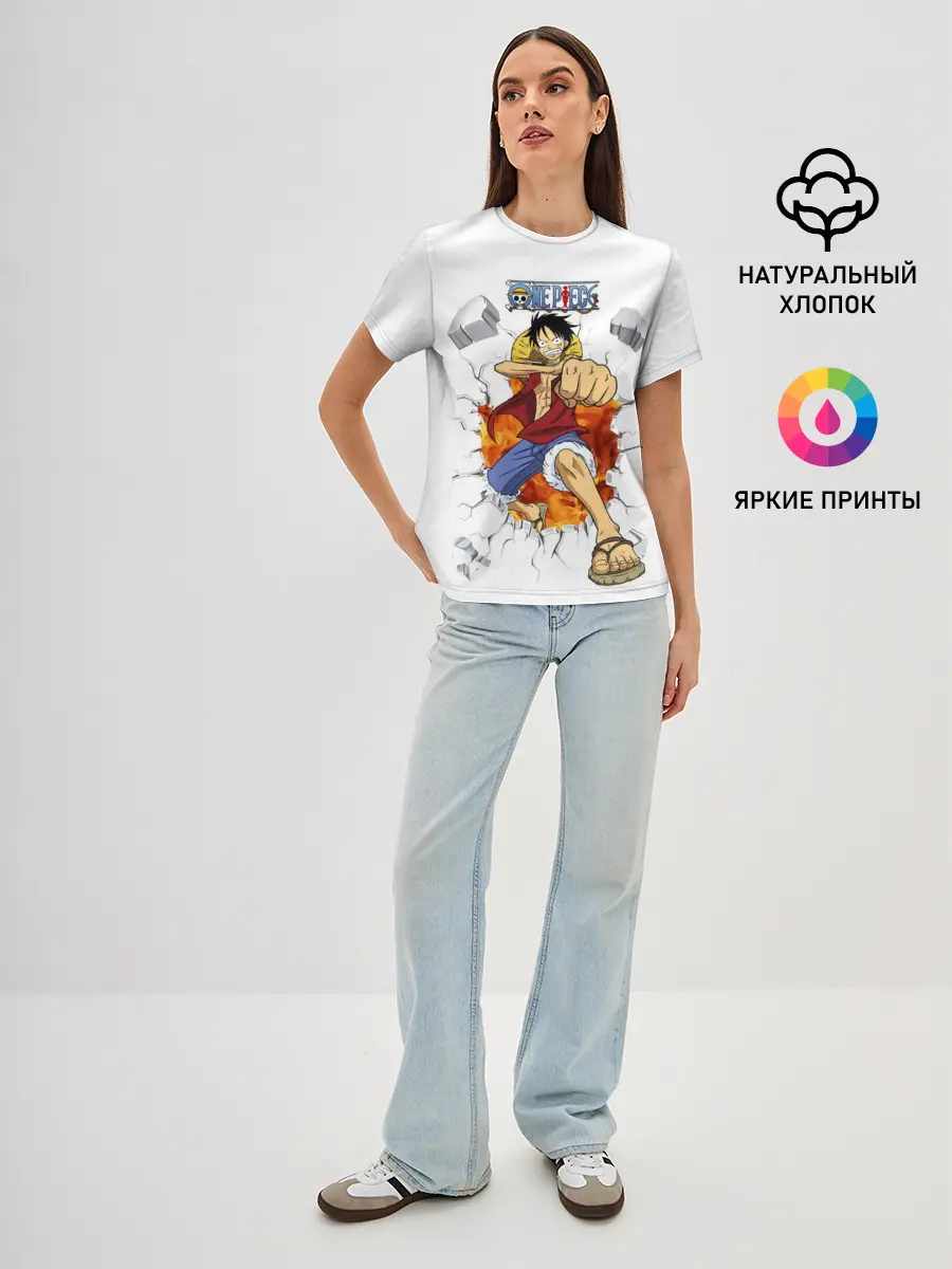 Женская базовая футболка / Луффи One Piece. Большой куш