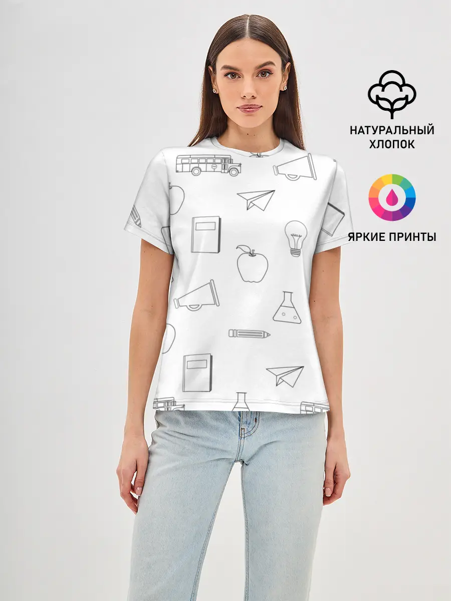 Женская базовая футболка / эскизы простые