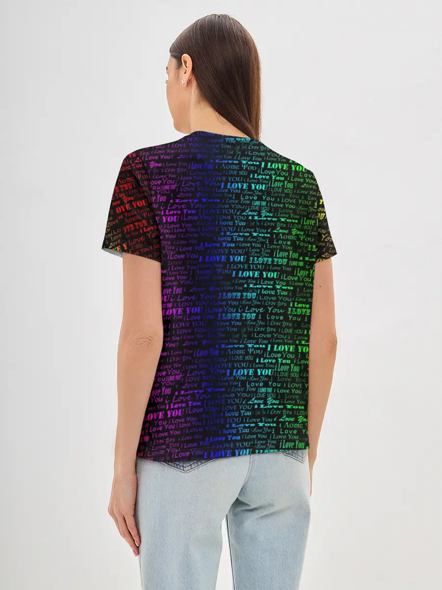 Женская базовая футболка / I love You Неон