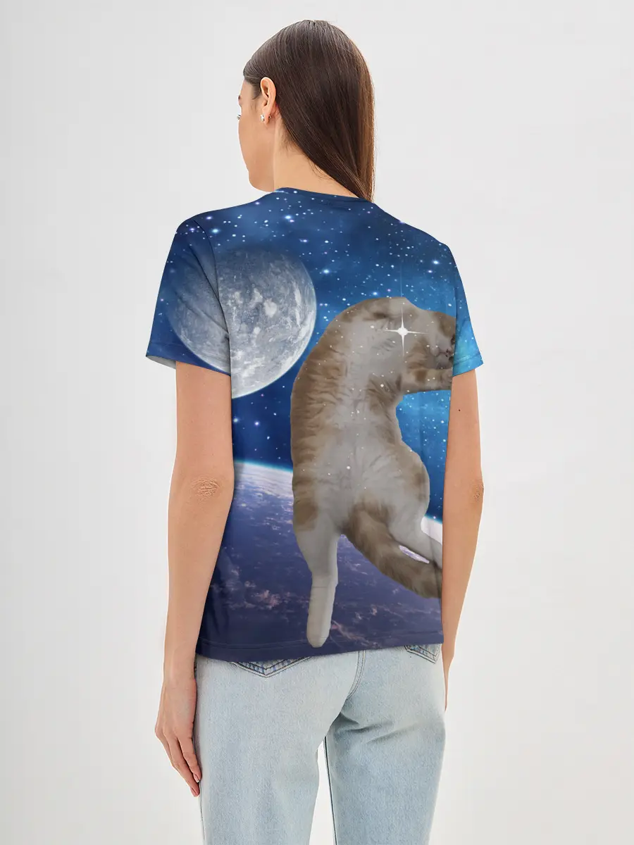 Женская базовая футболка / Кисулькин в космосе