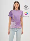 Женская базовая футболка / Сиреневые разводы краски
