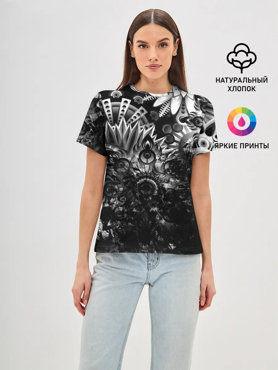 Женская базовая футболка / Floral Pattern
