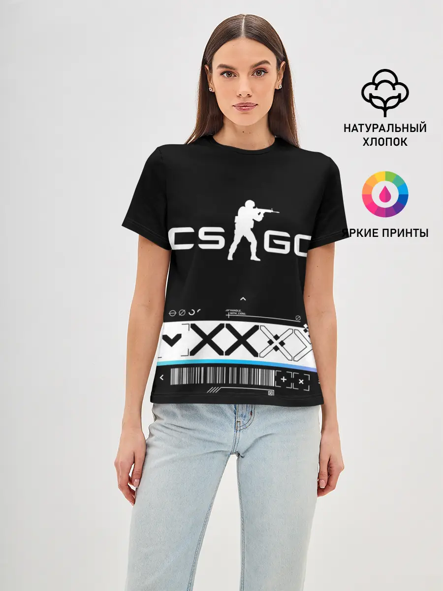 Женская базовая футболка / Printstream | Поток информации | CS:GO