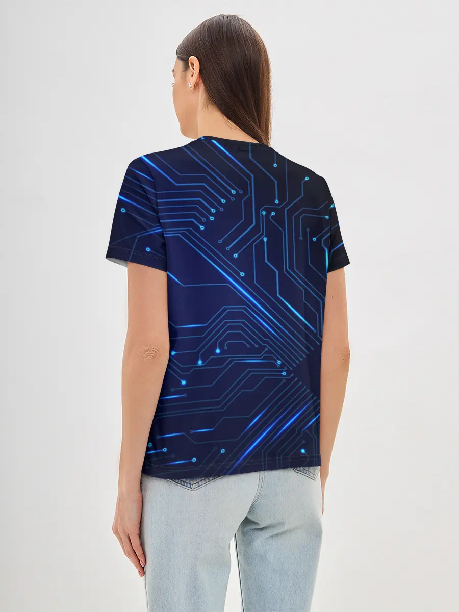 Женская базовая футболка / Кибер-Dragon