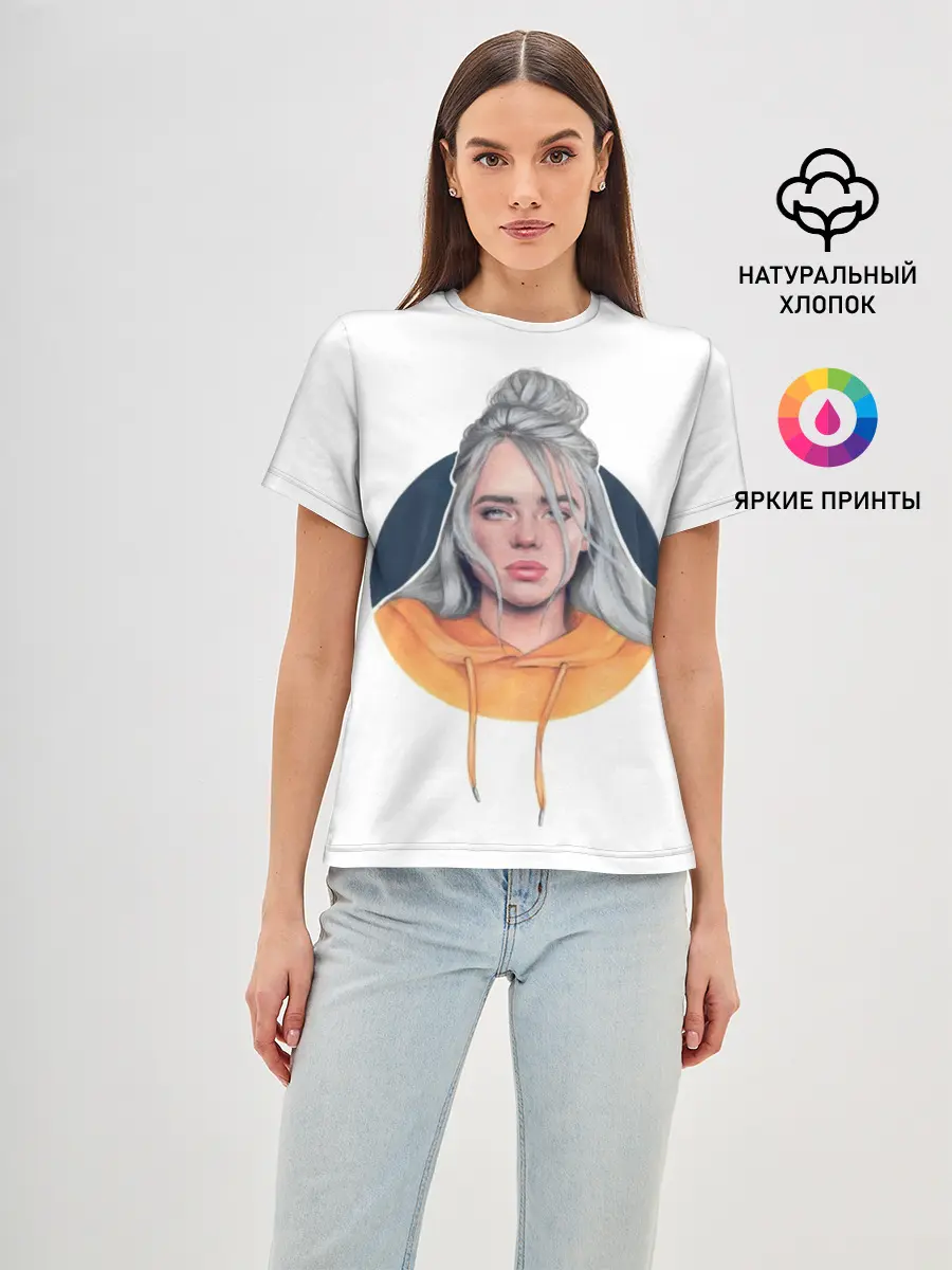 Женская базовая футболка / Billie Eilish art 1