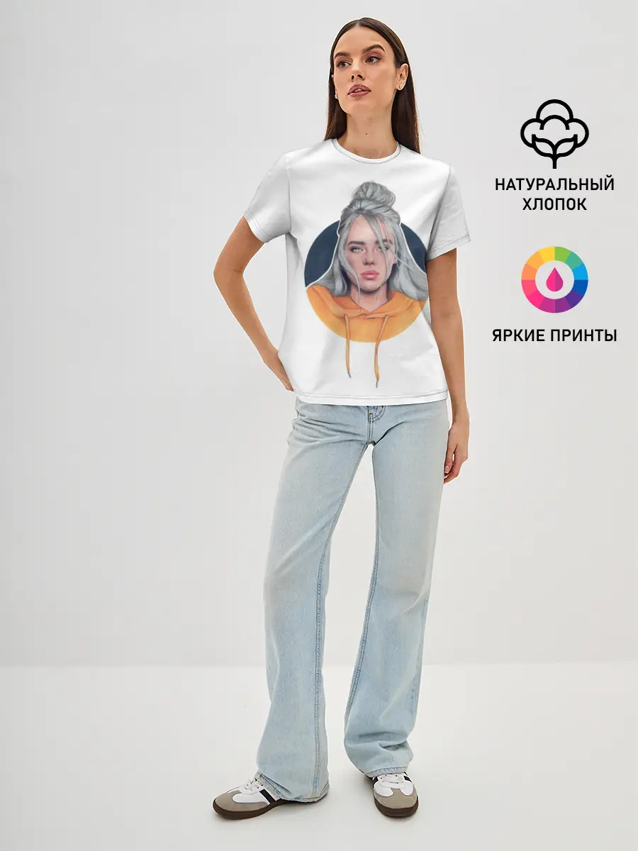 Женская базовая футболка / Billie Eilish art 1