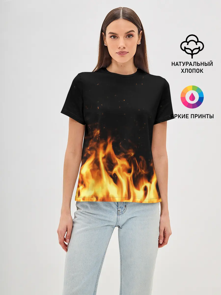 Женская базовая футболка / Огонь