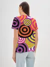 Женская базовая футболка / Аннотация разноцветных кругов
