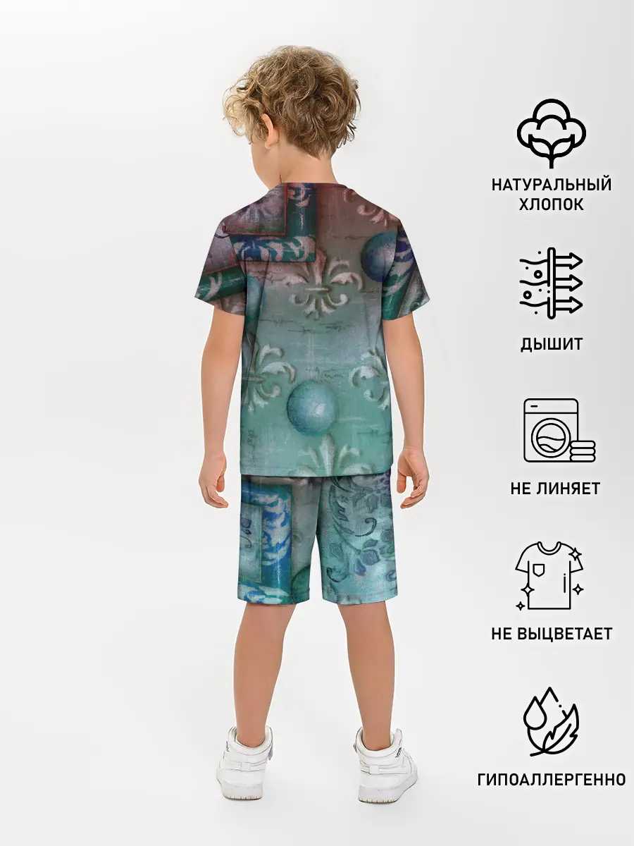 Детская пижама с шортами / Объемная абстракция - Флер-де-лис