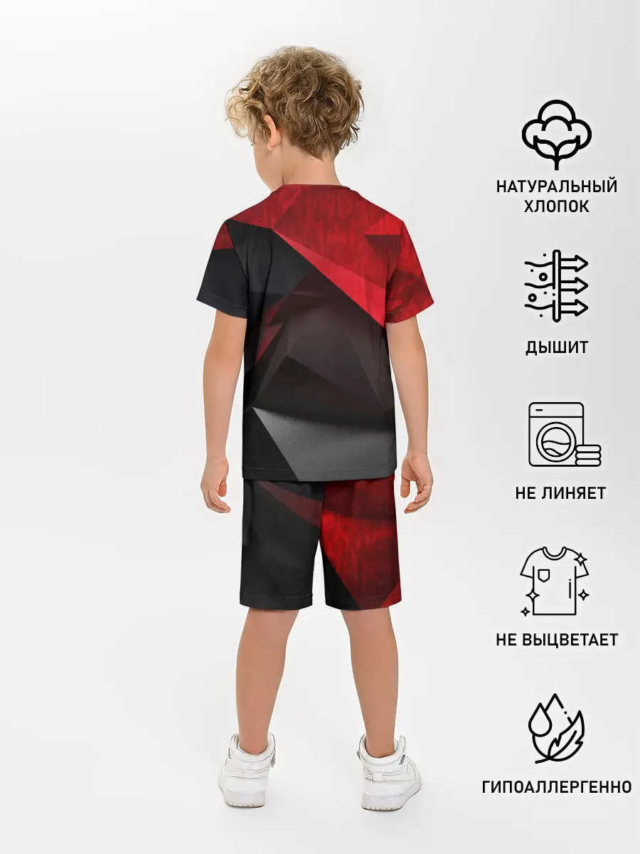 Детская пижама с шортами / Red & Black