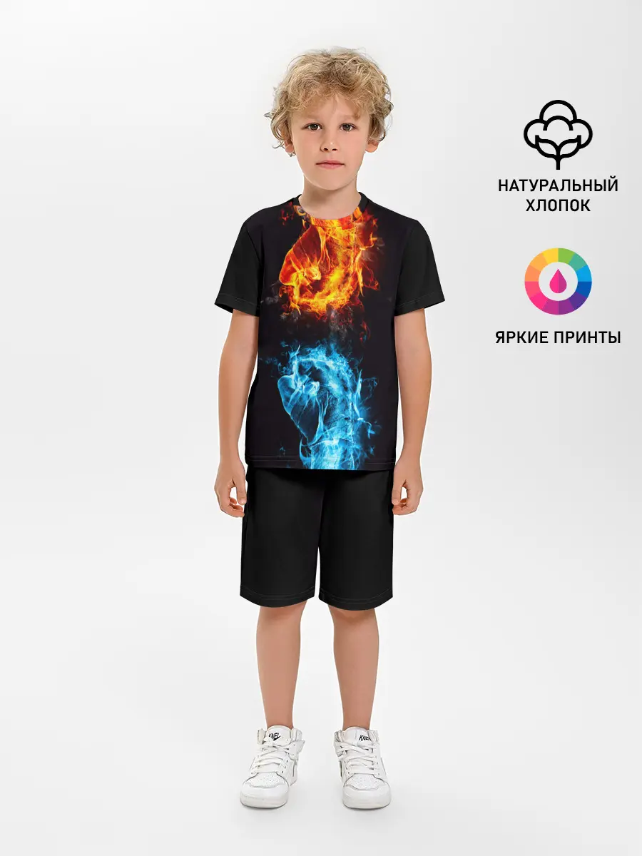 Детская пижама с шортами / Огонь и Вода