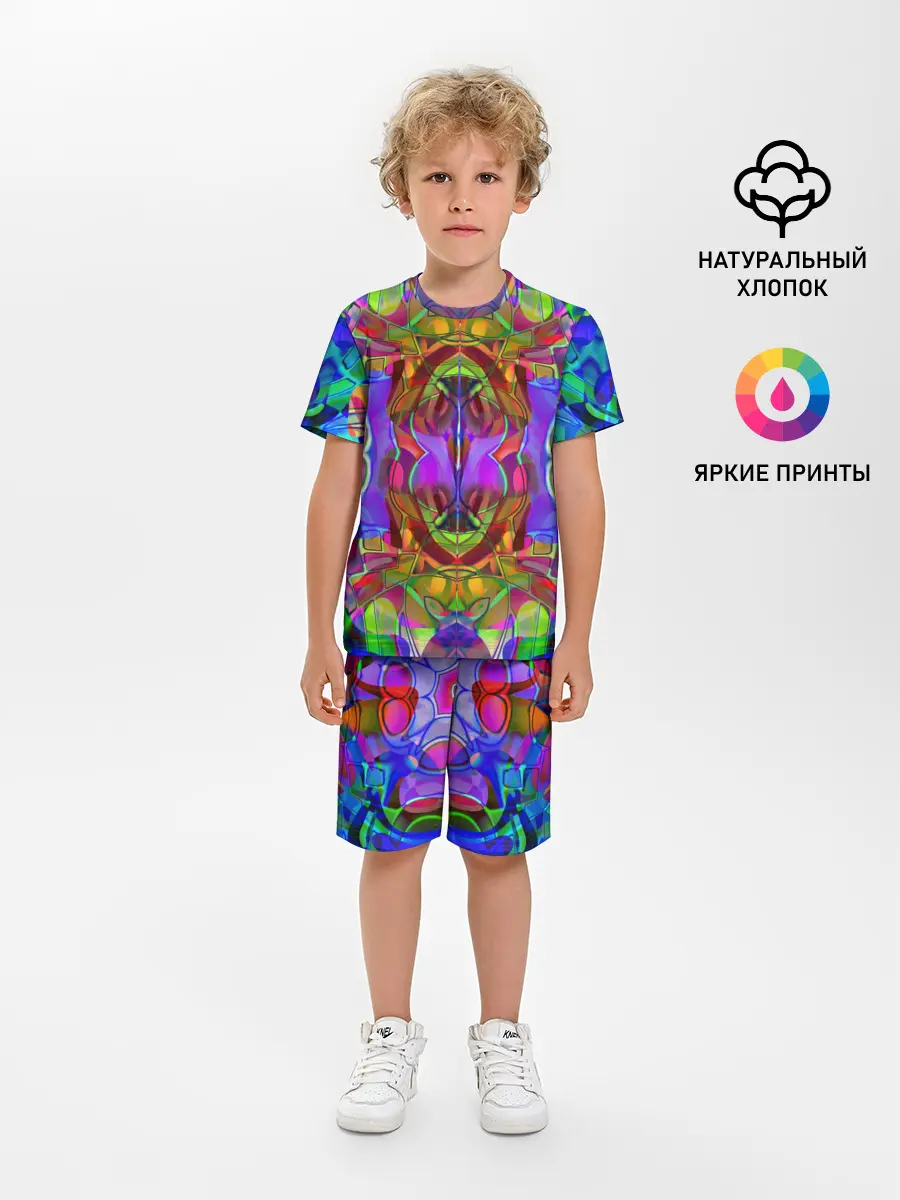 Детская пижама с шортами / Психоделика / Абстракция