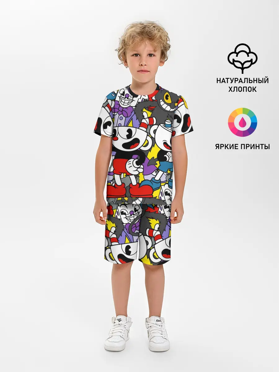 Детская пижама с шортами / Cuphead