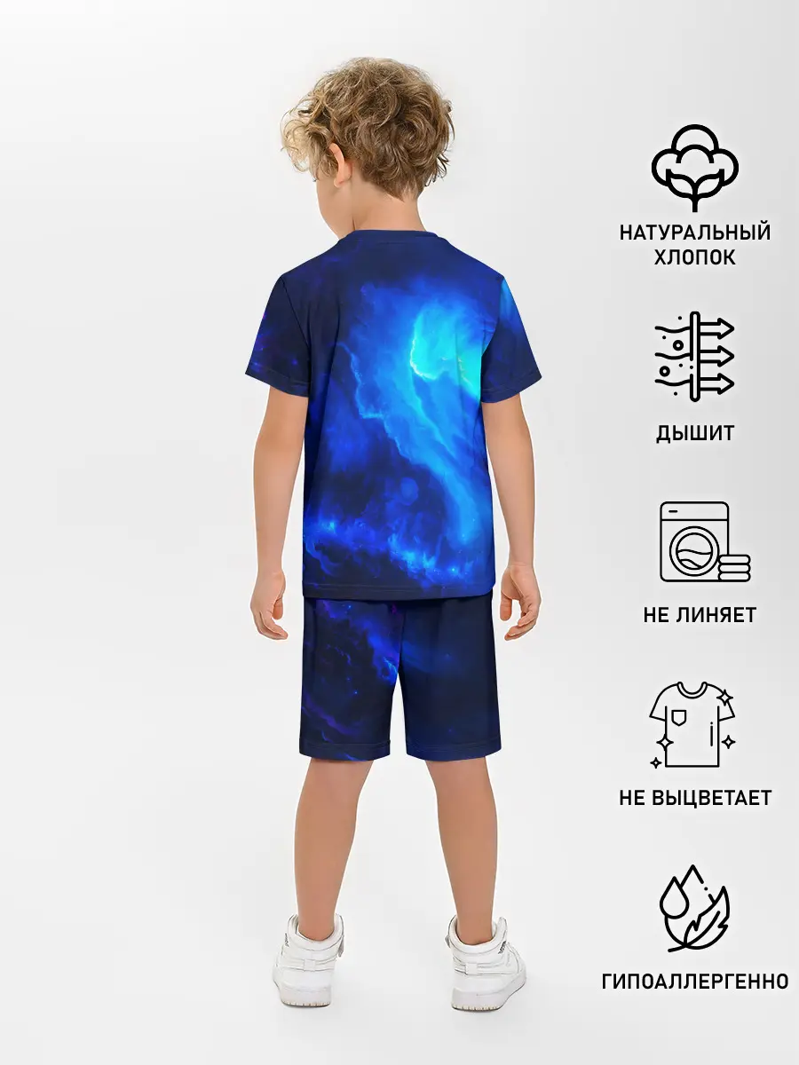 Детская пижама с шортами / СИНИЙ КОСМОС