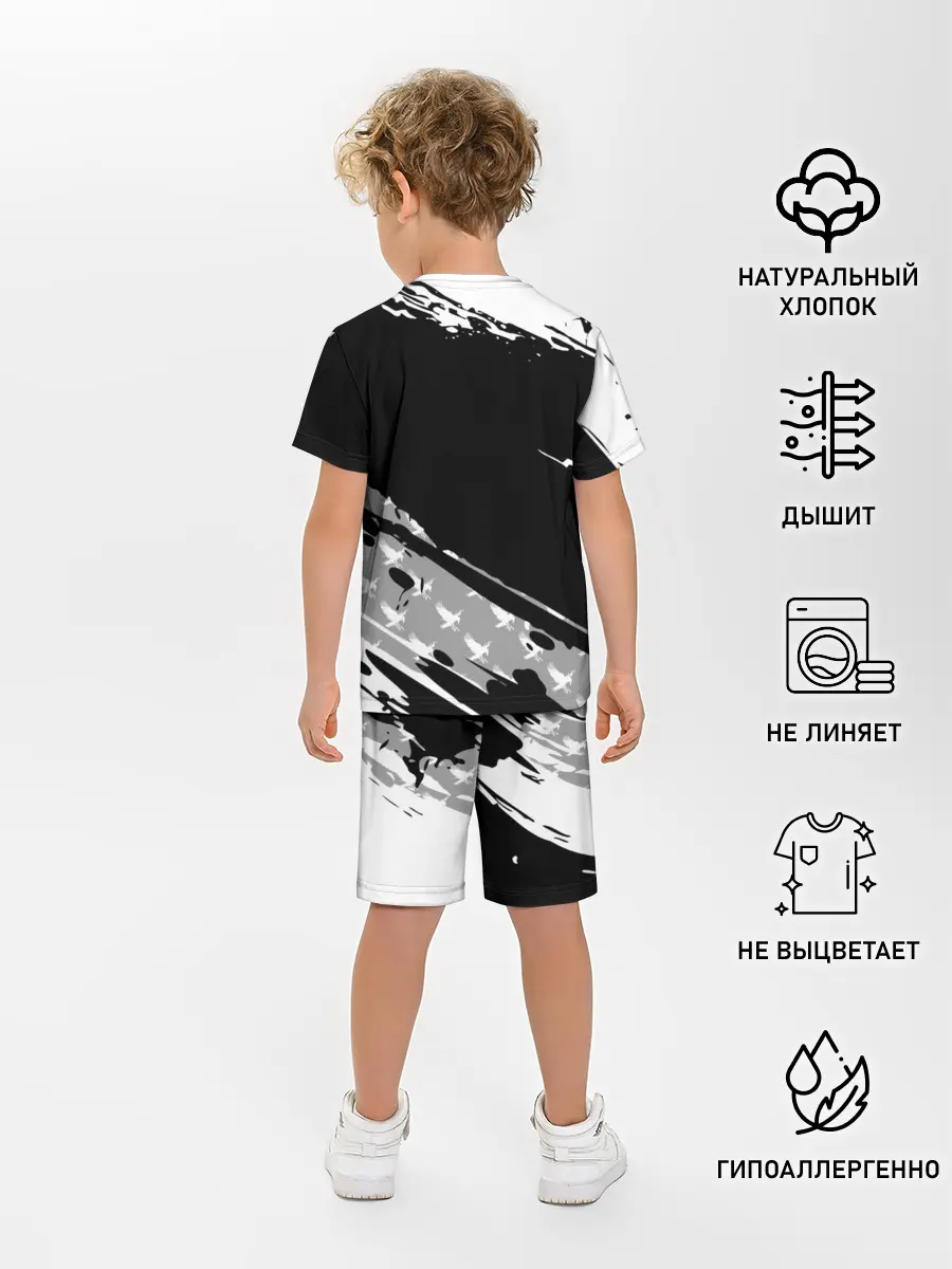 Детская пижама с шортами / Haikyuu!! Ворон иероглиф