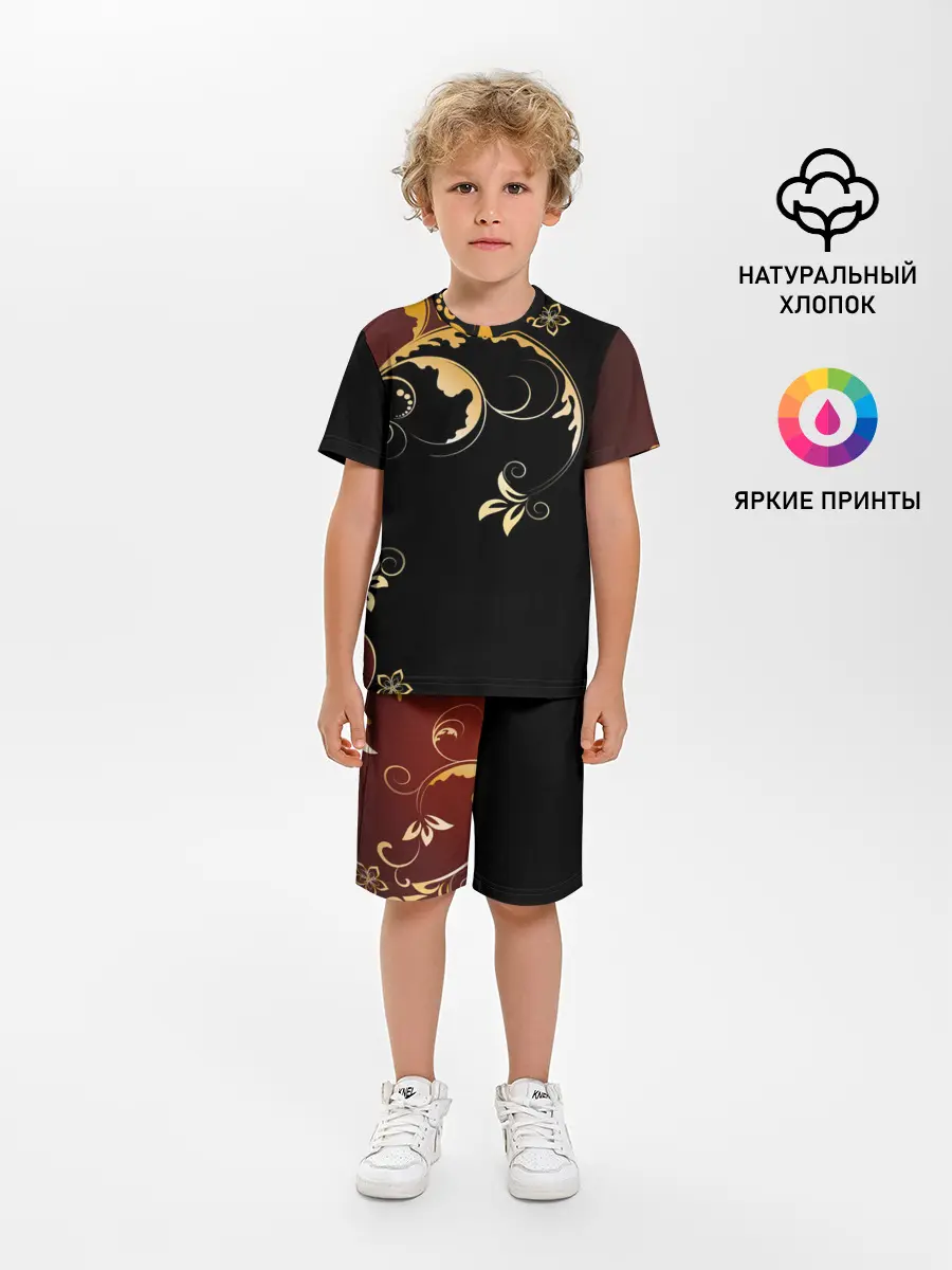 Детская пижама с шортами / Узор - Хохлома