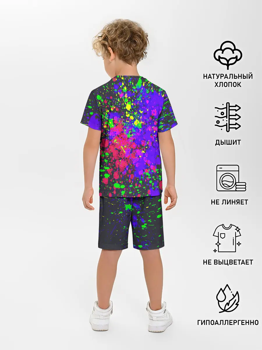 Детская пижама с шортами / КИСЛОТНЫЕ БРЫЗГИ