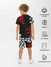 Детская пижама с шортами / Логотип черный клевер и маленькие листья