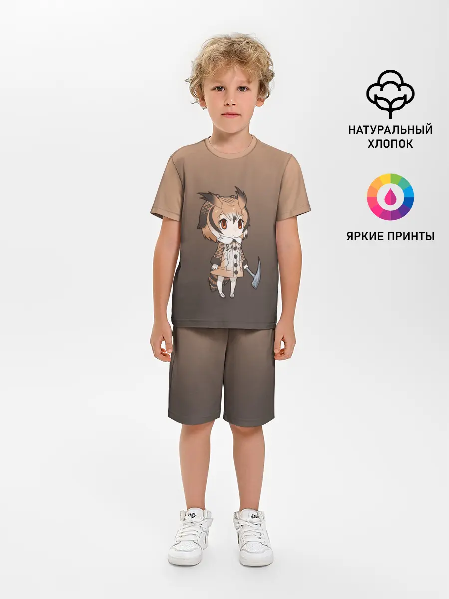 Детская пижама с шортами / девочка сова с топром