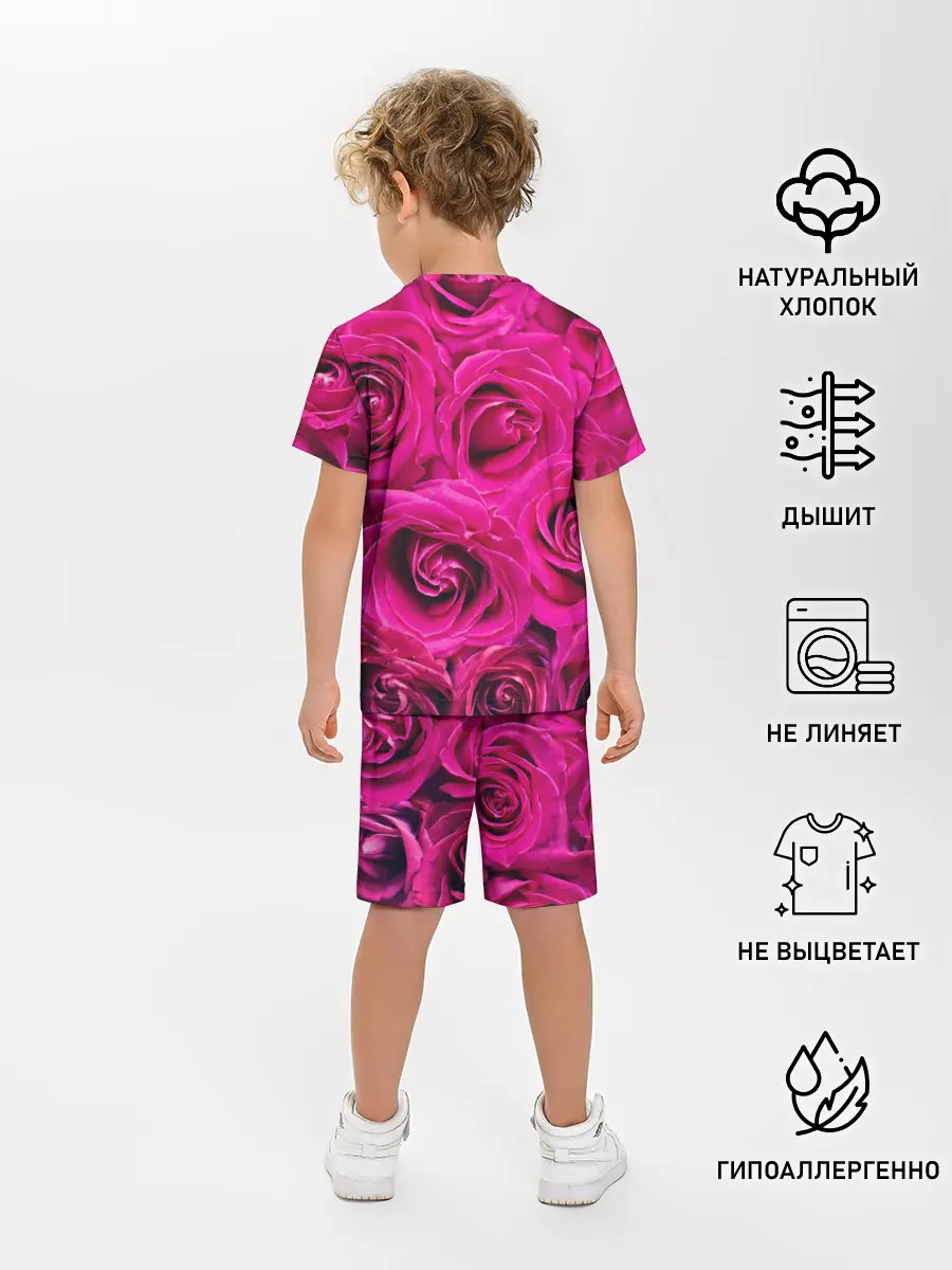 Детская пижама с шортами / Розы
