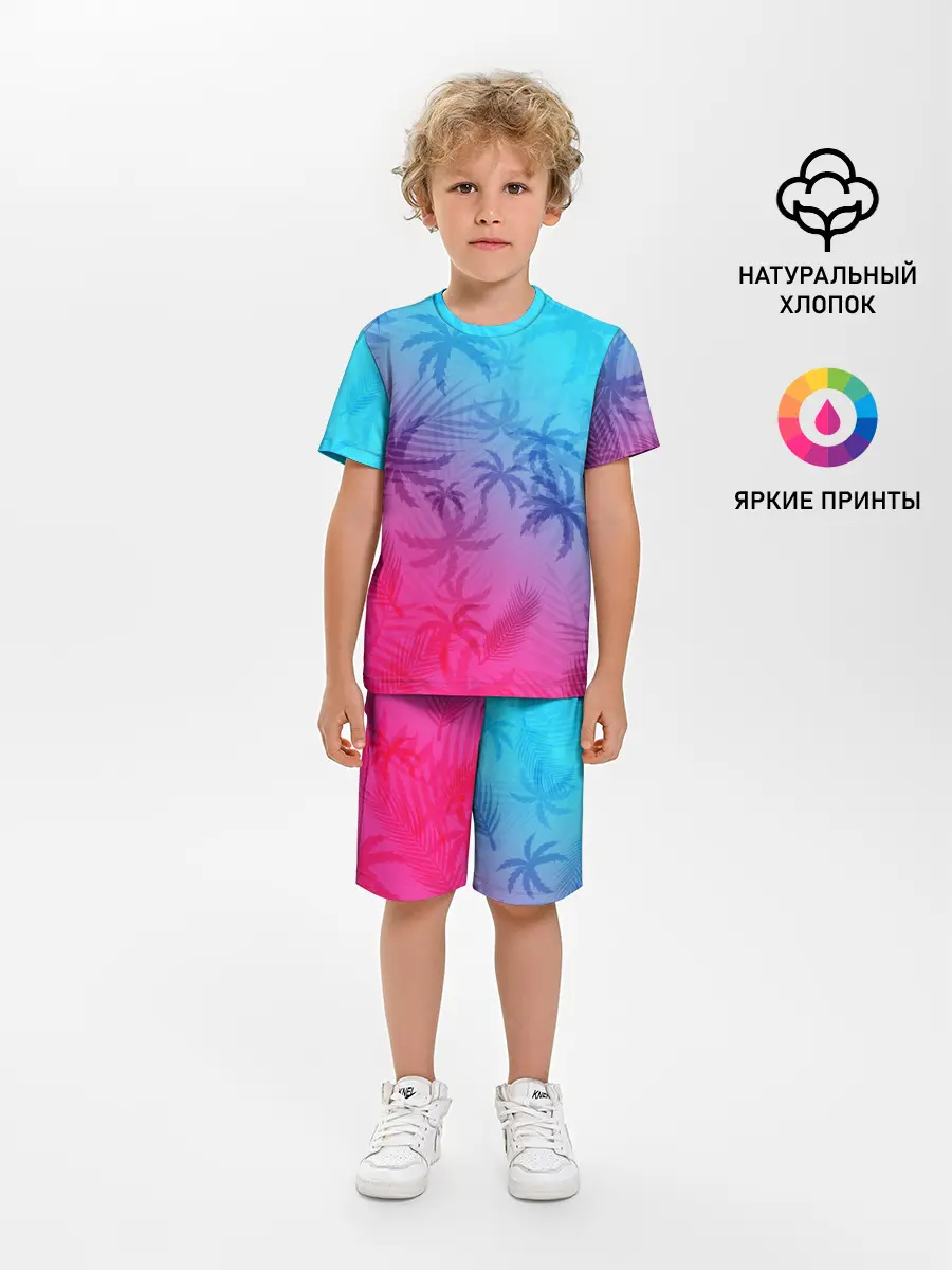 Детская пижама с шортами / НЕОНОВЫЕ ПАЛЬМЫ / NEON
