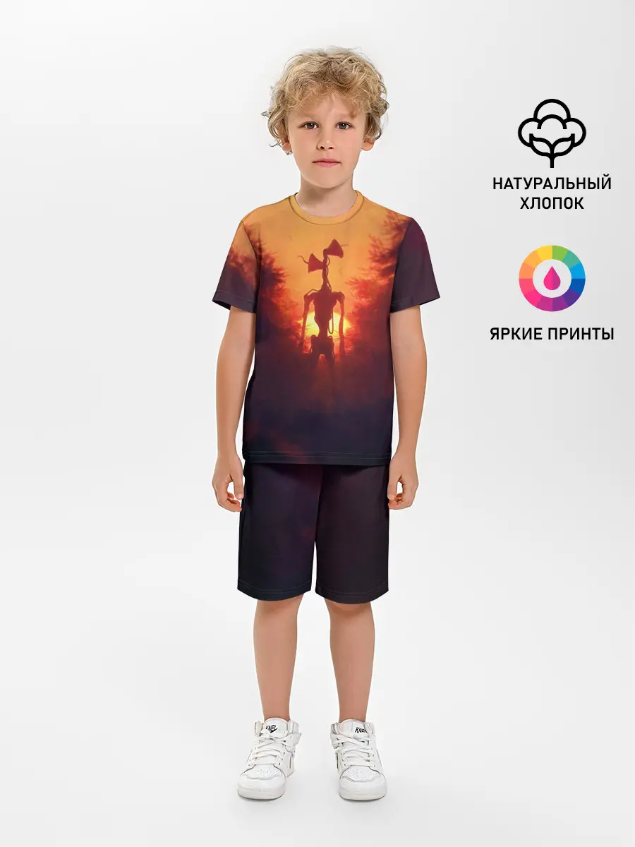 Детская пижама с шортами / СИРЕНОГОЛОВЫЙ ORANGE