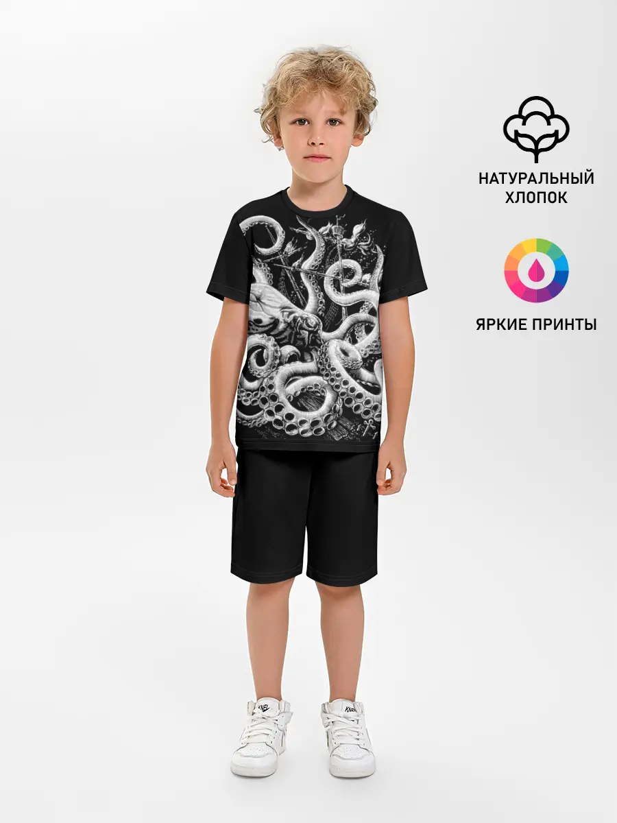 Детская пижама с шортами / Кракен Монстр