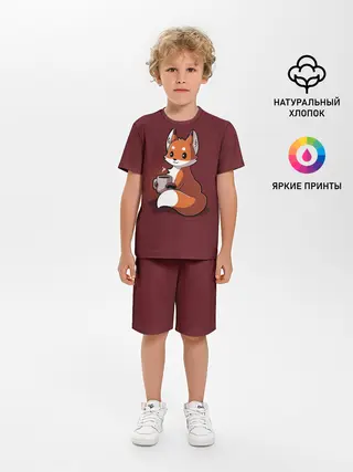 Детская пижама с шортами / Кофе любят не только люди
