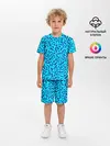 Детская пижама с шортами / Неоновые синие узоры