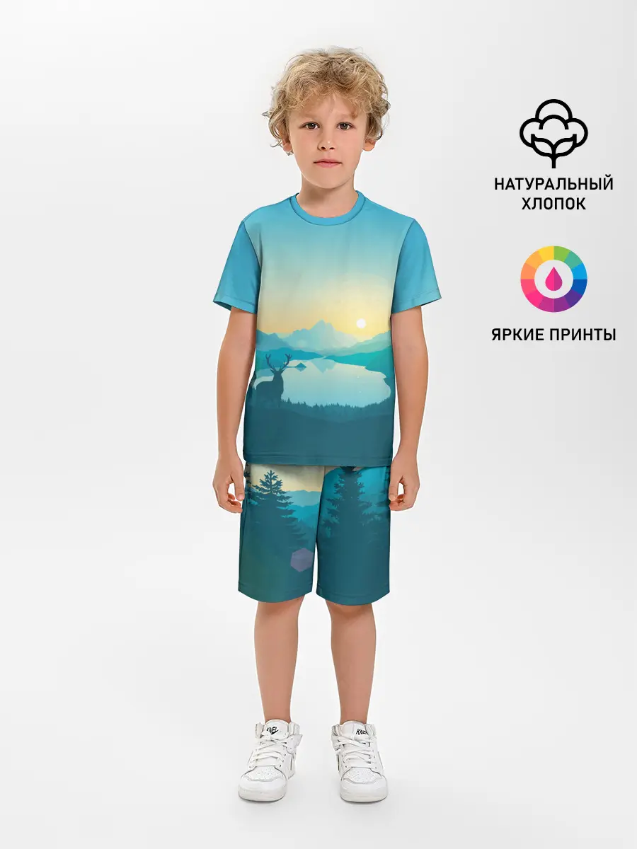 Детская пижама с шортами / Векторная природа