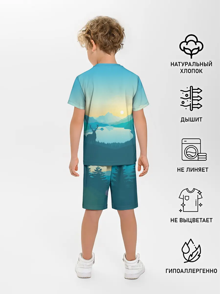 Детская пижама с шортами / Векторная природа