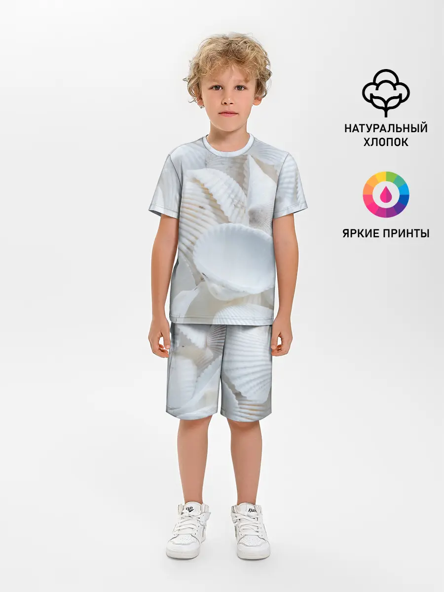 Детская пижама с шортами / Ракушки